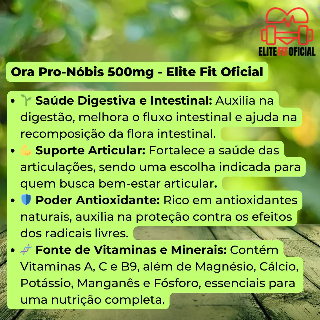 Ora Pro-Nóbis 500mg - Elite Fit Oficial