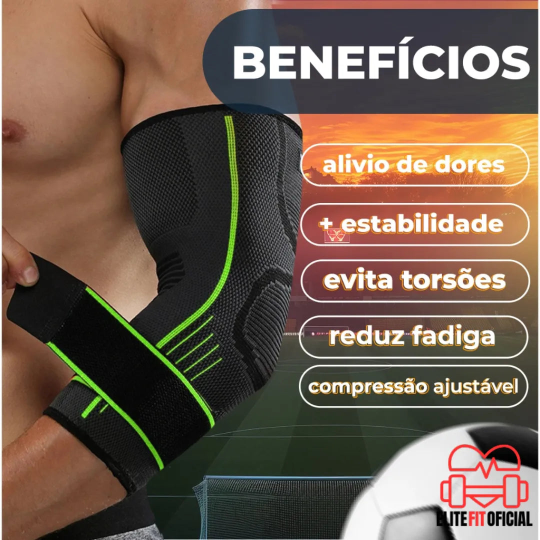 Kit 2 Cotoveleiras de Alta Compressão Ajustável - Elite Fit Oficial