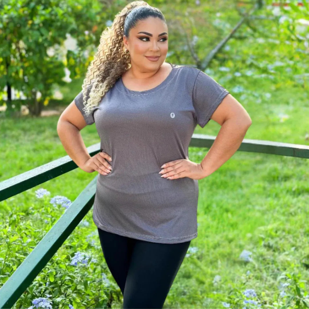 Camiseta Respirável Feminina Plus Size Dri Fit - Elite Fit Oficial