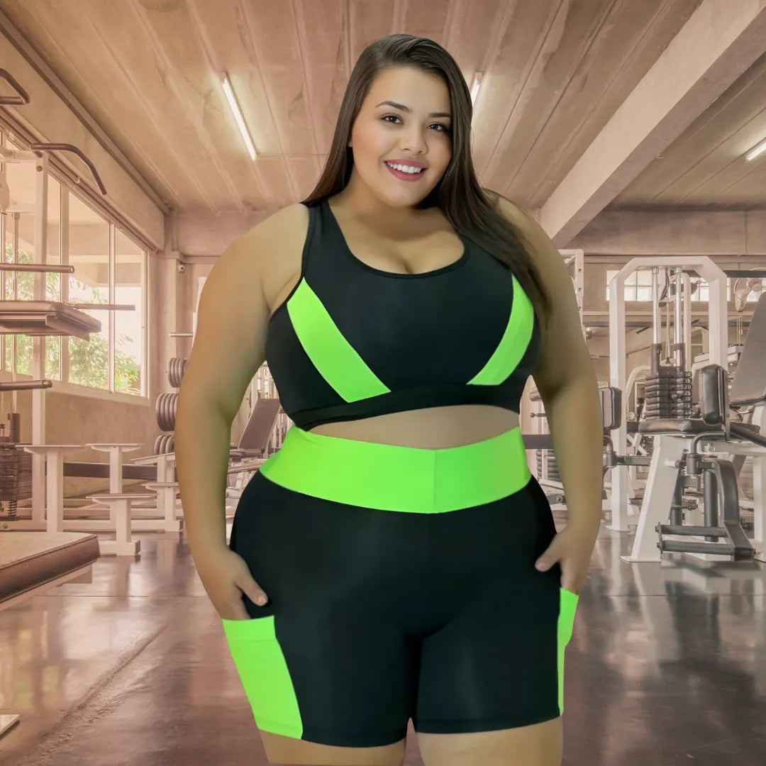 Conjunto Fitness Premium Top e Short Plus Size - Elite Fit Oficial