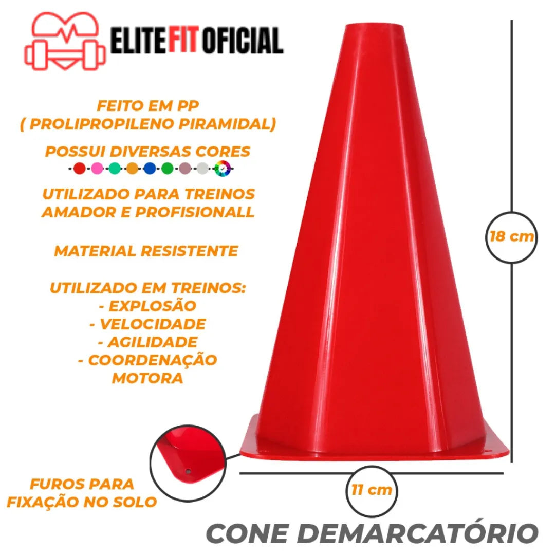 Kit de Treinamento de Agilidade com Cones, Chapéus Chineses e Escada - Elite Fit Oficial