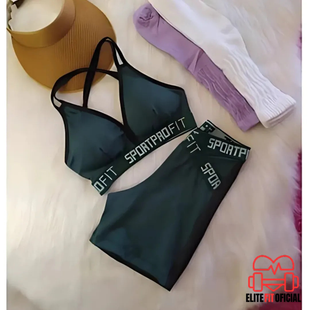 Conjunto Fitness Feminino Short e Top Com Elástico - Elite Fit Oficial