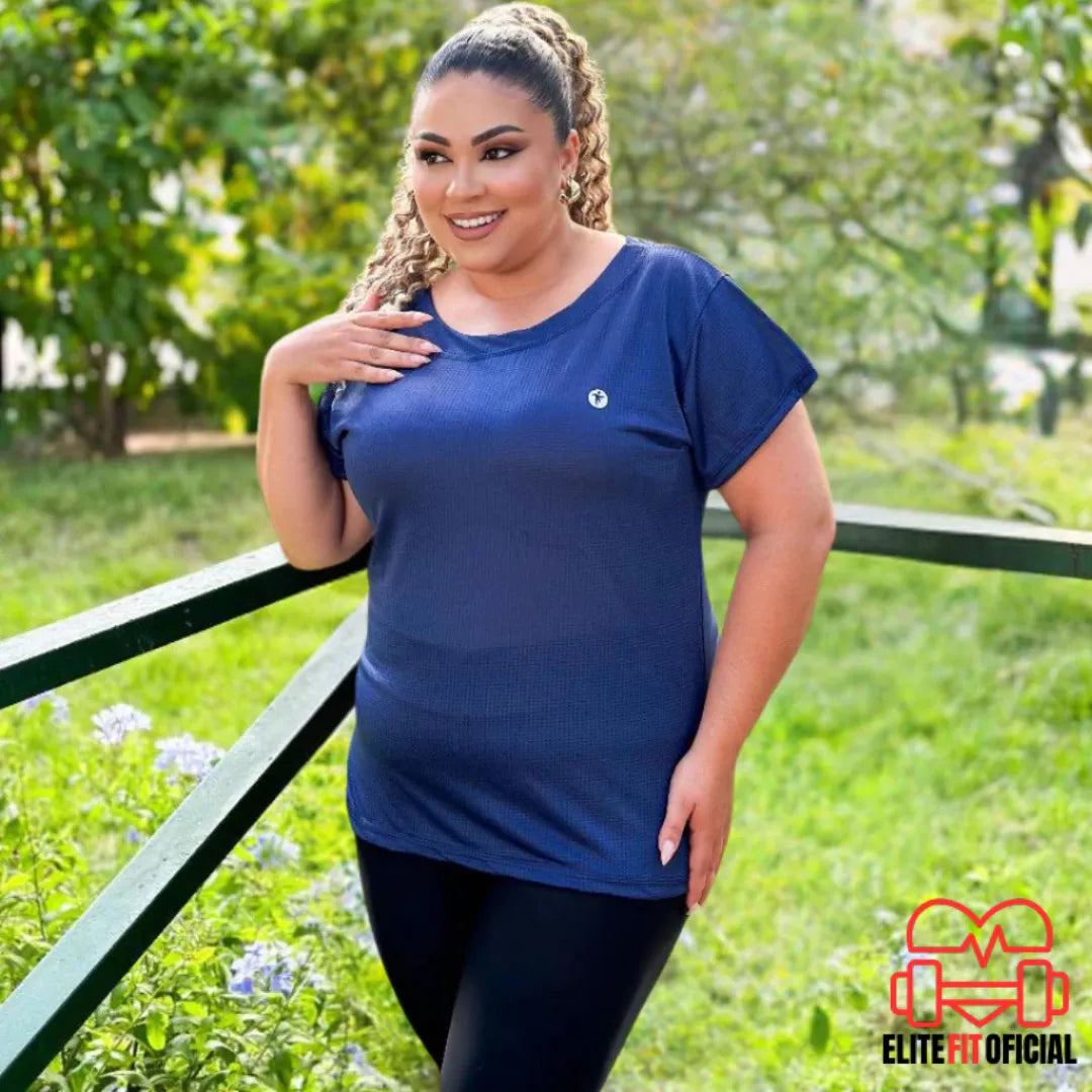 Camiseta Respirável Feminina Plus Size Dri Fit - Elite Fit Oficial