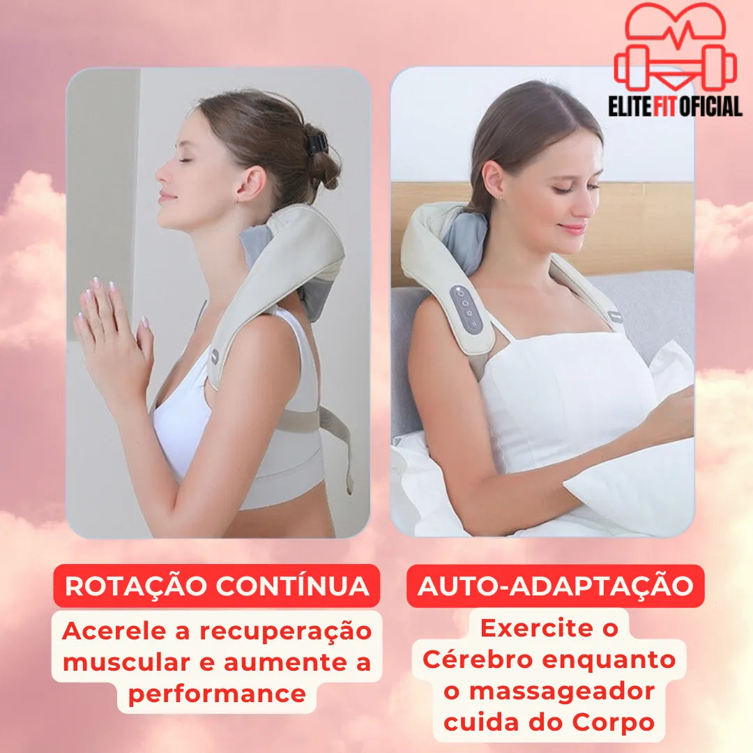 Massageador de Pescoço Inteligente Elite Fit Oficial - Alivia Tensão do Pescoço e Trapézio