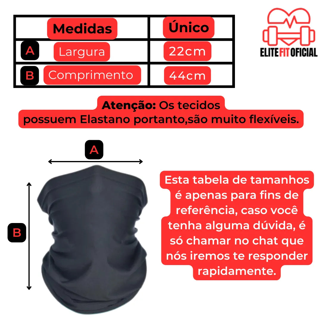 Bandana Tubular Balaclava Gorro com Proteção UV50+ - Elite Fit Oficial