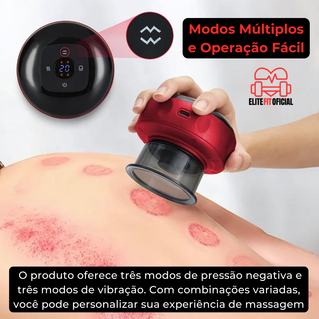 Massageador com Ventosa e Terapia por Luz Vermelha – Elite Fit Oficial