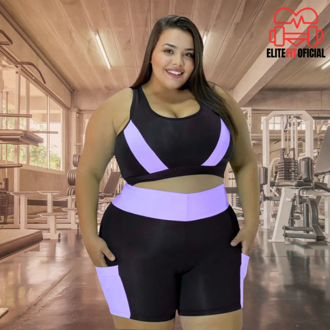 Conjunto Fitness Premium Top e Short Plus Size - Elite Fit Oficial