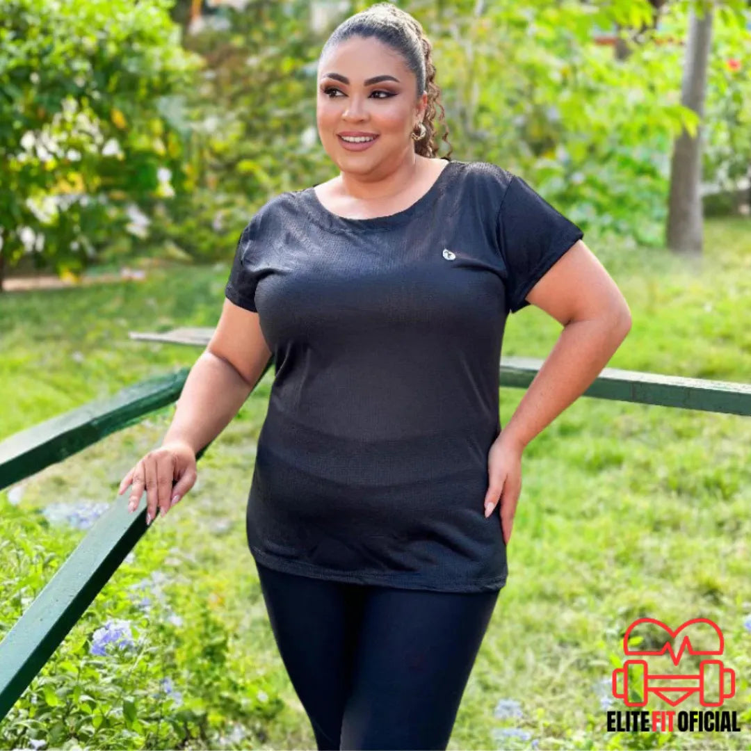 Camiseta Respirável Feminina Plus Size Dri Fit - Elite Fit Oficial