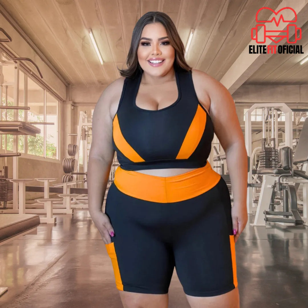 Conjunto Fitness Premium Top e Short Plus Size - Elite Fit Oficial