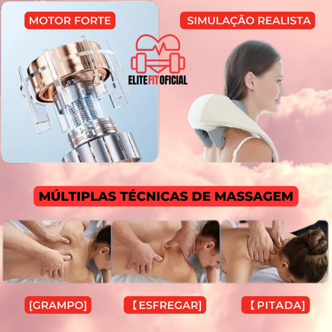 Massageador de Pescoço Inteligente Elite Fit Oficial - Alivia Tensão do Pescoço e Trapézio