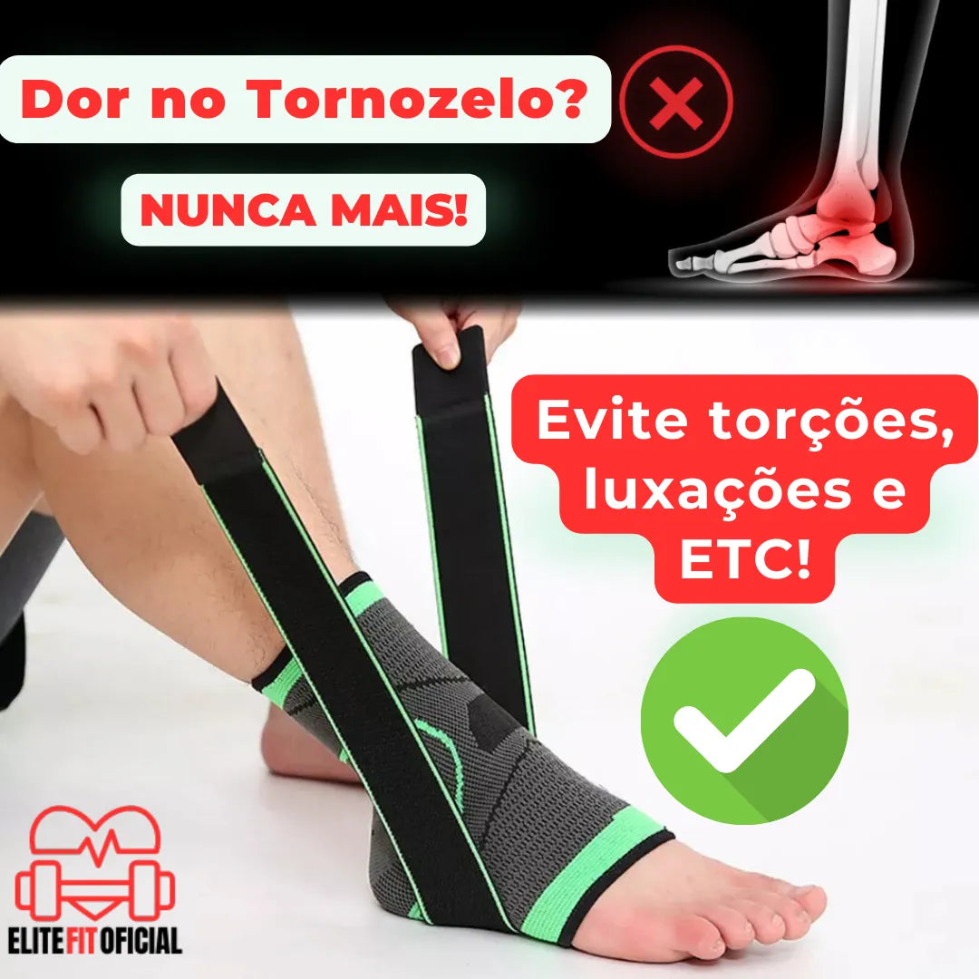 Tornozeleira Ortopédica de Compressão Ajustável- Elite Fit Oficial