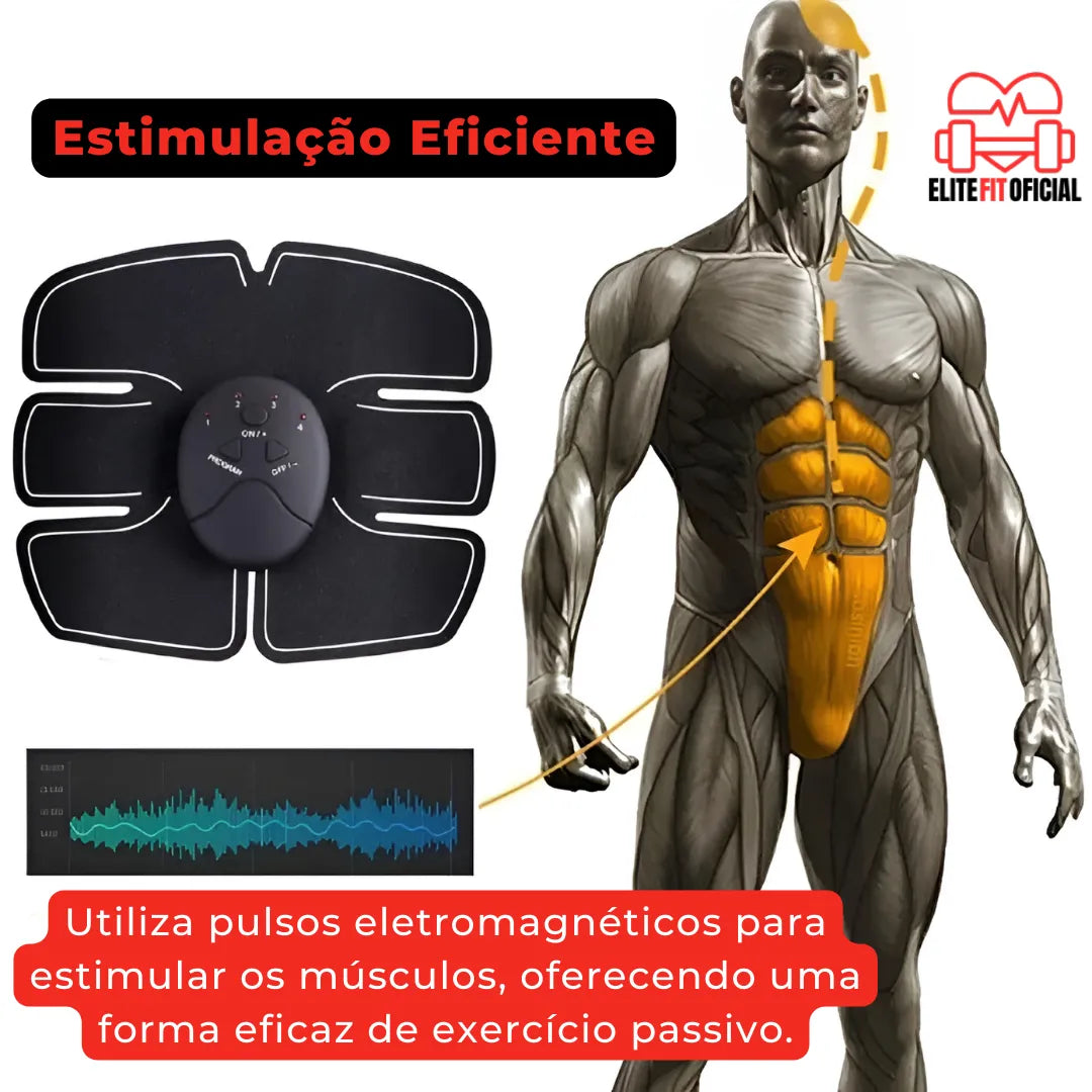 Compre 1 Leve 2 Estimulador Abdominal Queima Gordura com Tecnologia EMS - Elite Fit Oficial