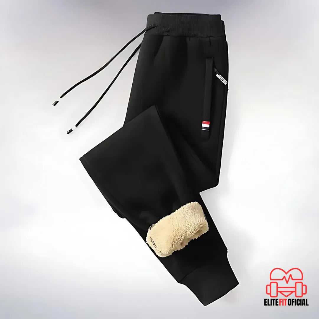 Calça Moletom De Algodão Malha De Pele De Cordeiro - Elite Fit Oficial