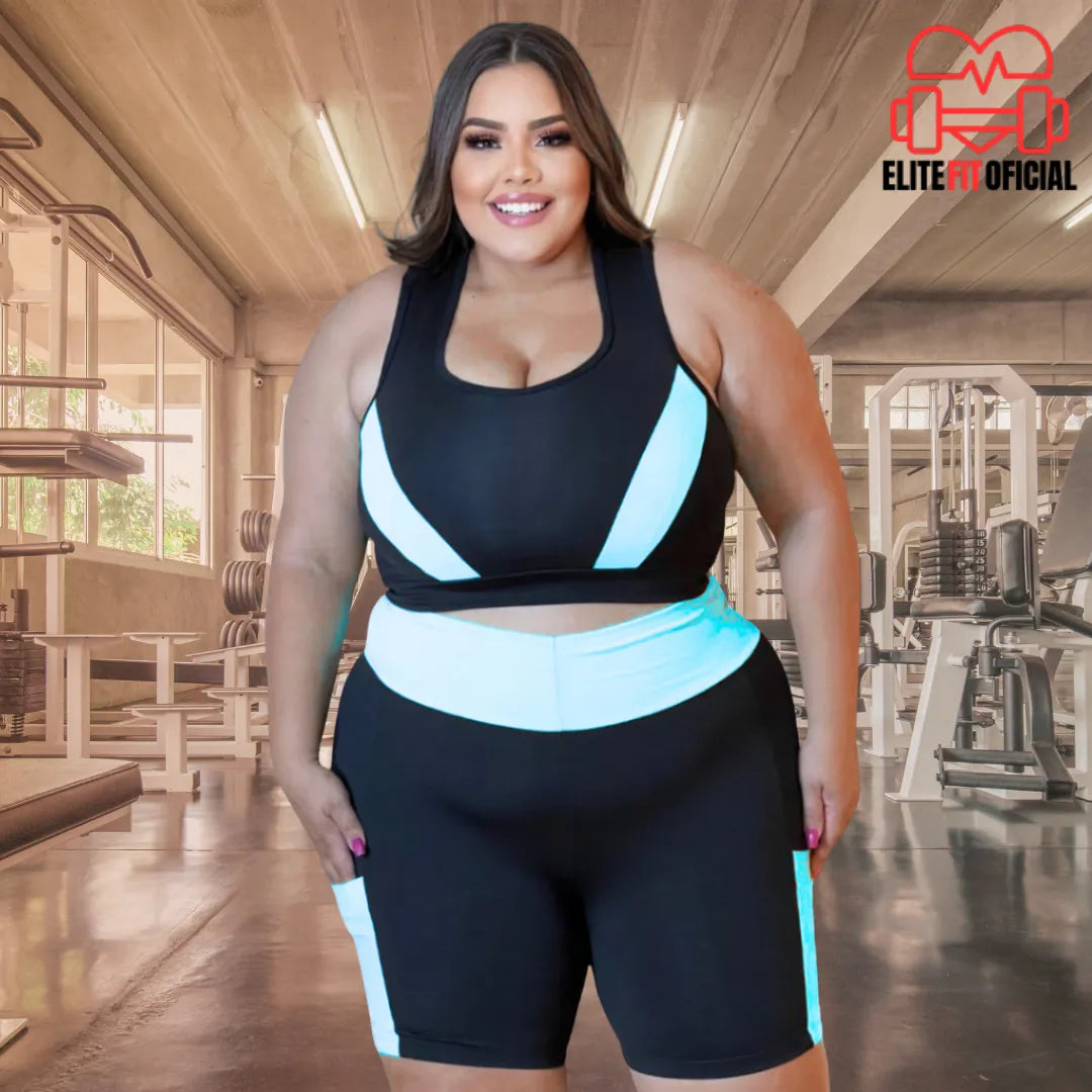 Conjunto Fitness Premium Top e Short Plus Size - Elite Fit Oficial