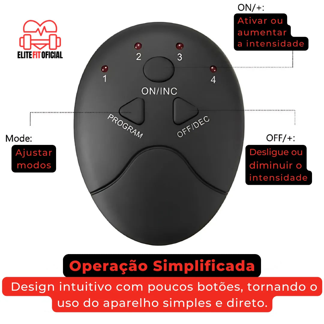 Compre 1 Leve 2 Estimulador Abdominal Queima Gordura com Tecnologia EMS - Elite Fit Oficial