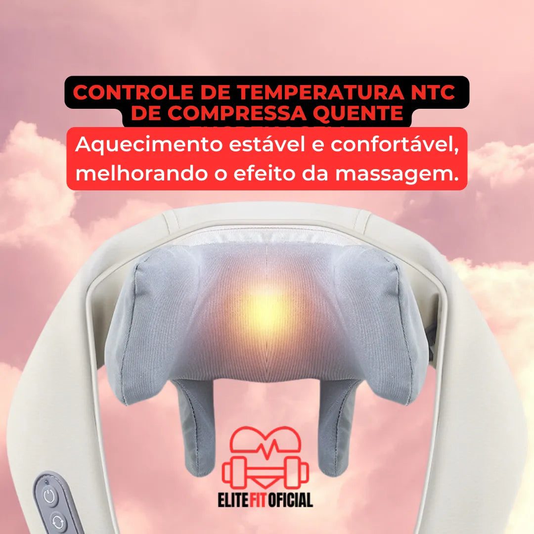 Massageador de Pescoço Inteligente Elite Fit Oficial - Alivia Tensão do Pescoço e Trapézio