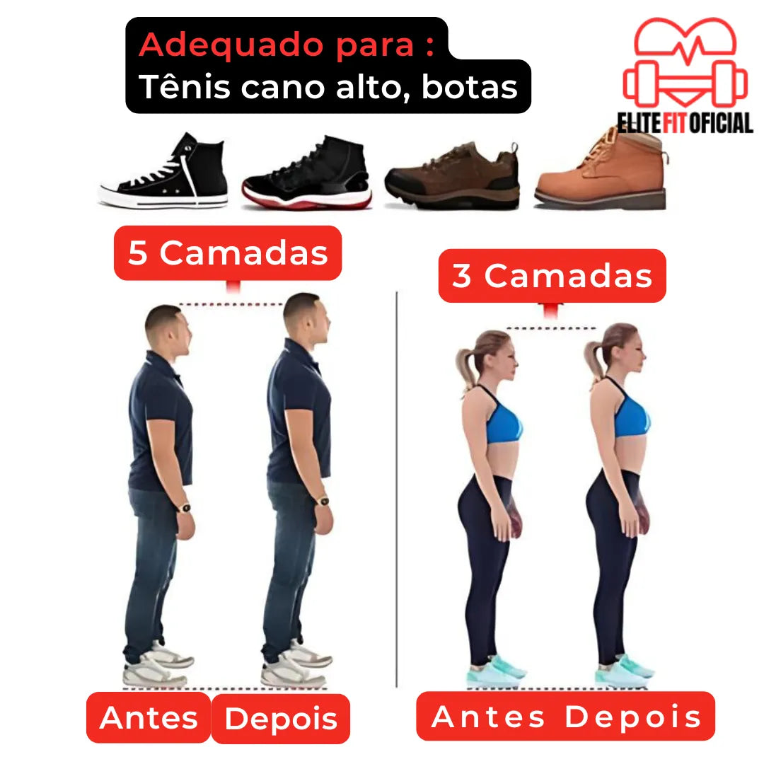 Ganhe Altura com Conforto e Discrição - Palmilha Ergonômica Elite Fit Oficial