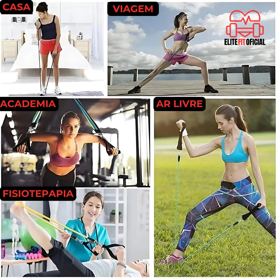 Kit de Faixas de Resistência para Exercícios - Elite Fit Oficial