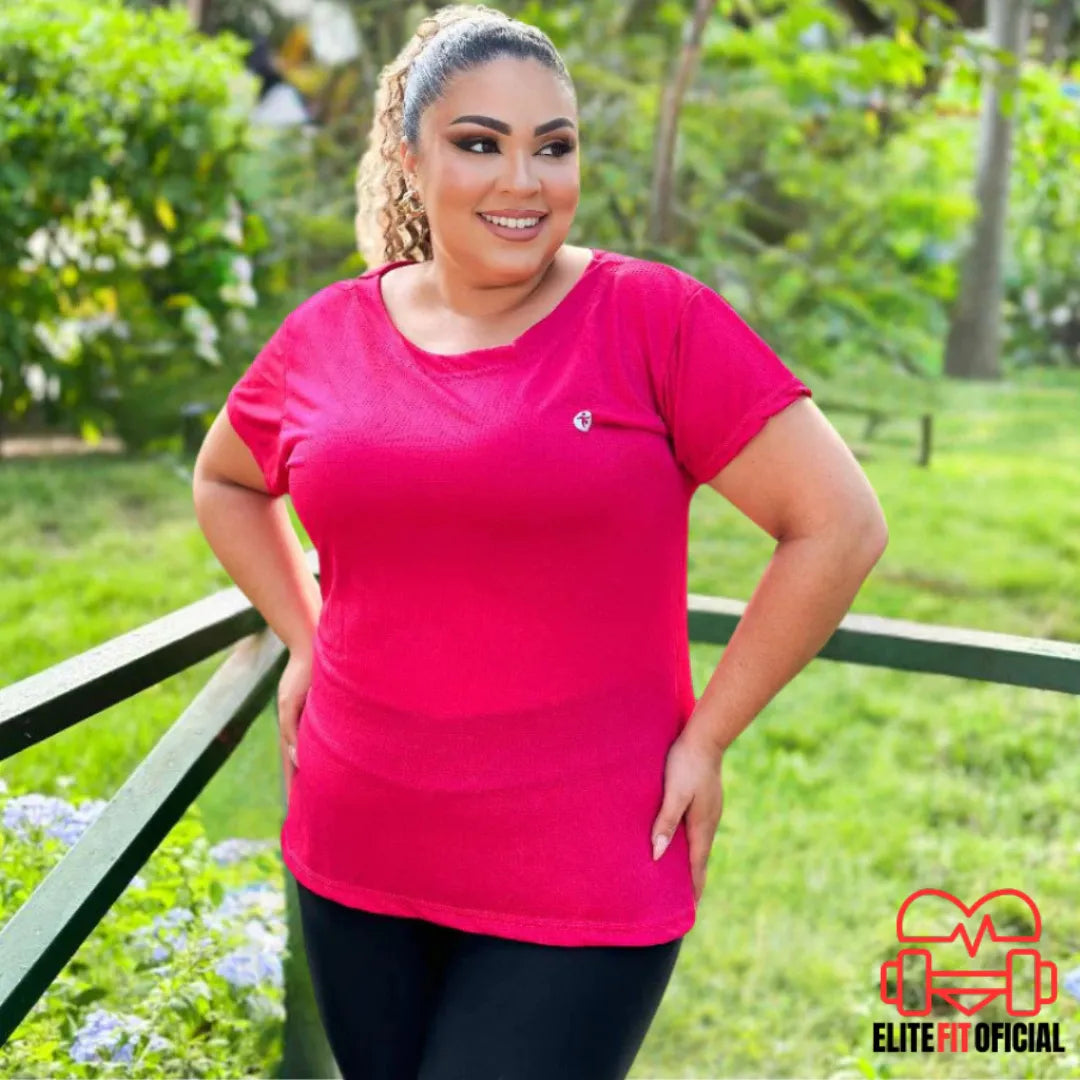 Camiseta Respirável Feminina Plus Size Dri Fit - Elite Fit Oficial