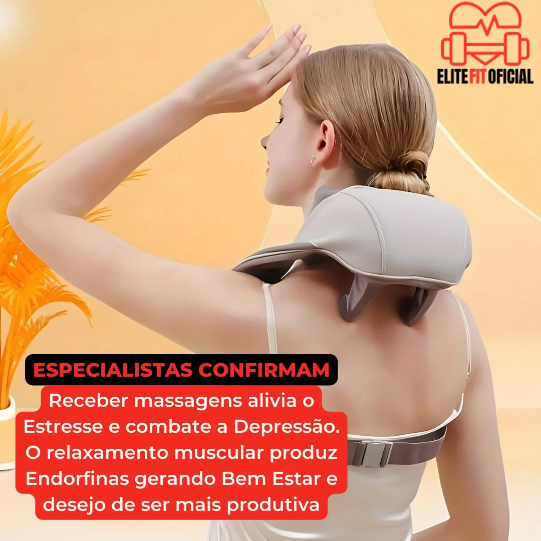 Massageador de Pescoço Inteligente Elite Fit Oficial - Alivia Tensão do Pescoço e Trapézio