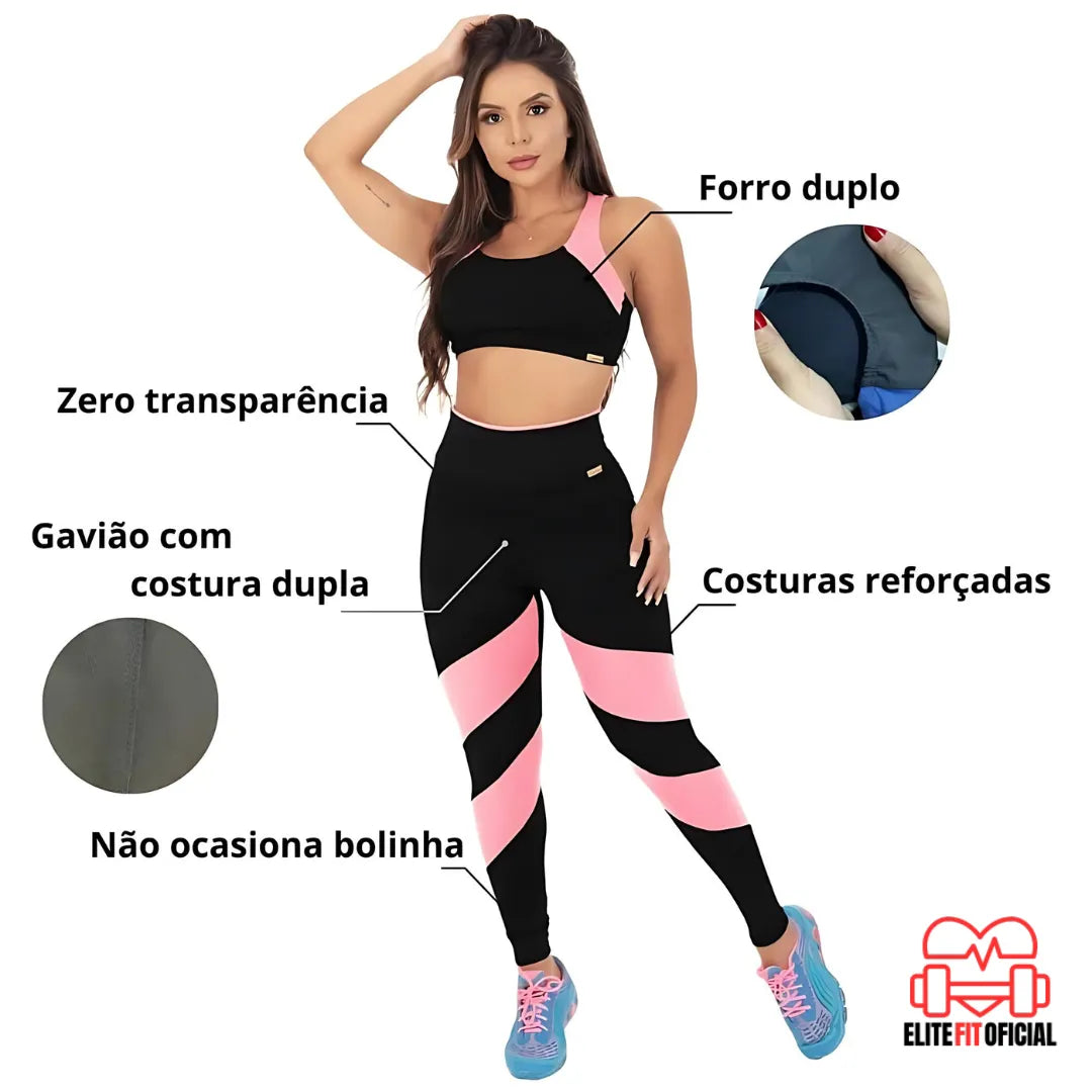 Conjunto Fitness Premium Feminino Top e Calça - Elite Fit Oficial