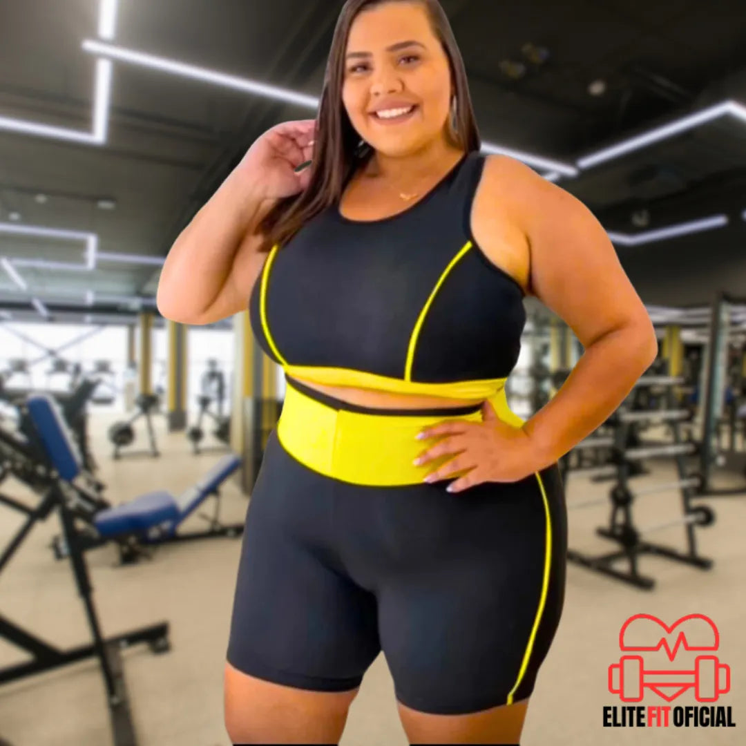 Conjunto Feminino Fitness Bermuda e Top Plus Size - Elite Fit Oficial