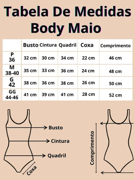 Body Maio Feminino Costa Nua Alça Larga - Elite Fit Oficial