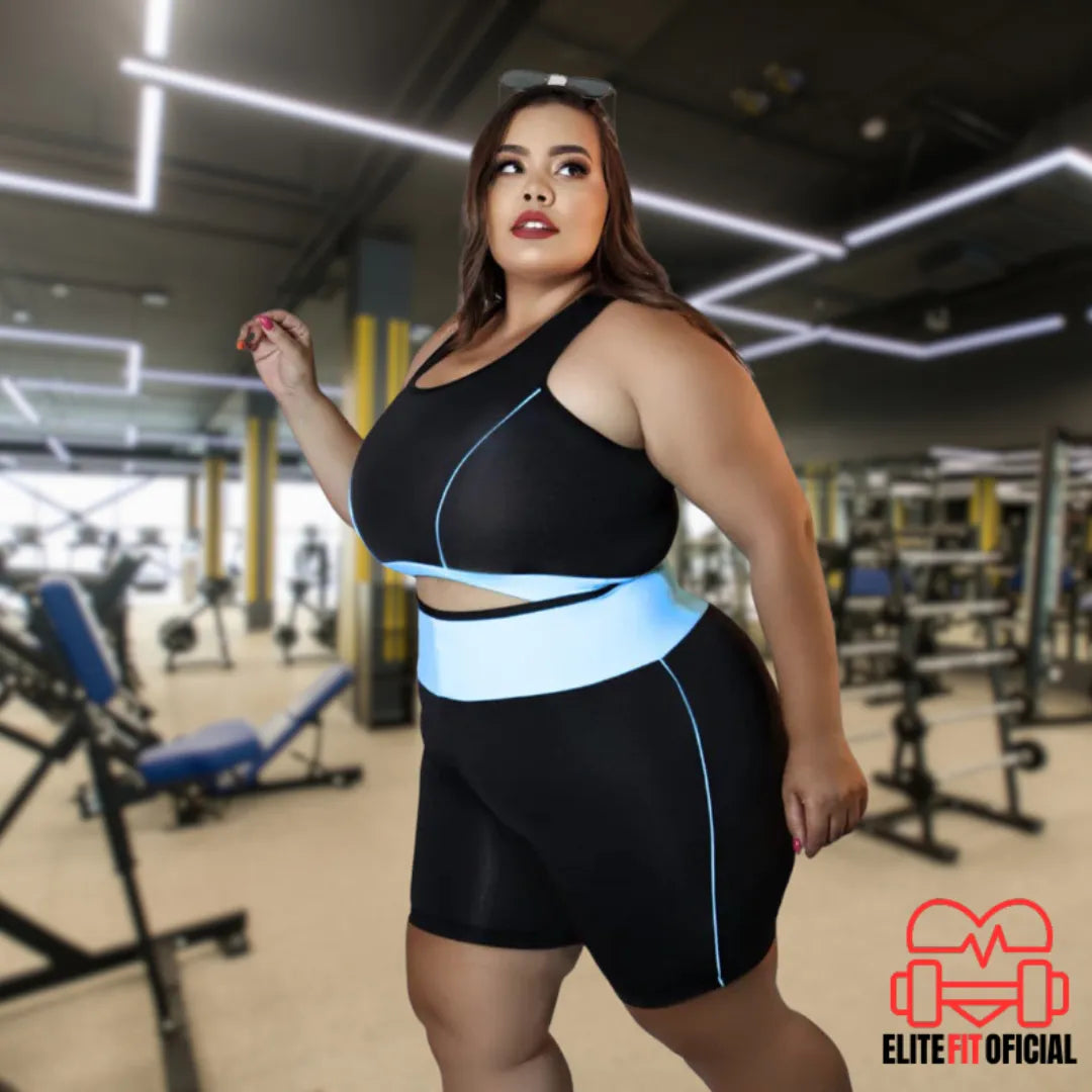 Conjunto Feminino Fitness Bermuda e Top Plus Size - Elite Fit Oficial