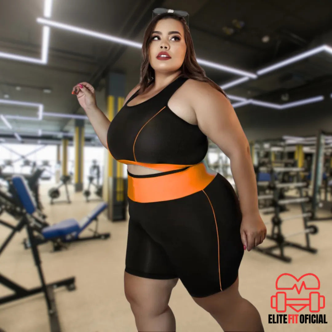 Conjunto Feminino Fitness Bermuda e Top Plus Size - Elite Fit Oficial