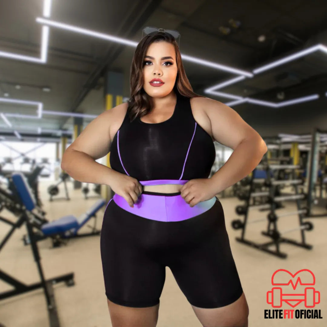 Conjunto Feminino Fitness Bermuda e Top Plus Size - Elite Fit Oficial