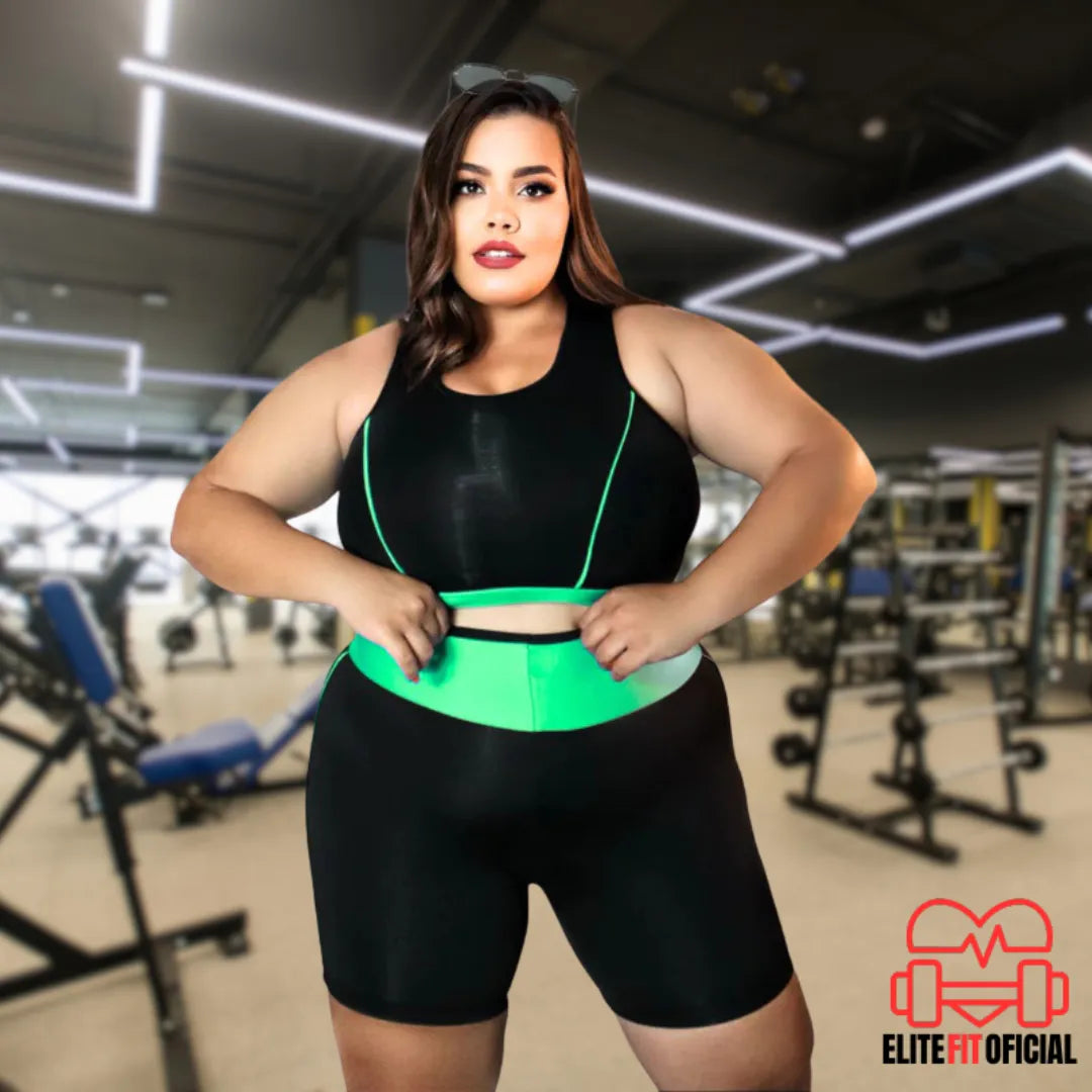 Conjunto Feminino Fitness Bermuda e Top Plus Size - Elite Fit Oficial