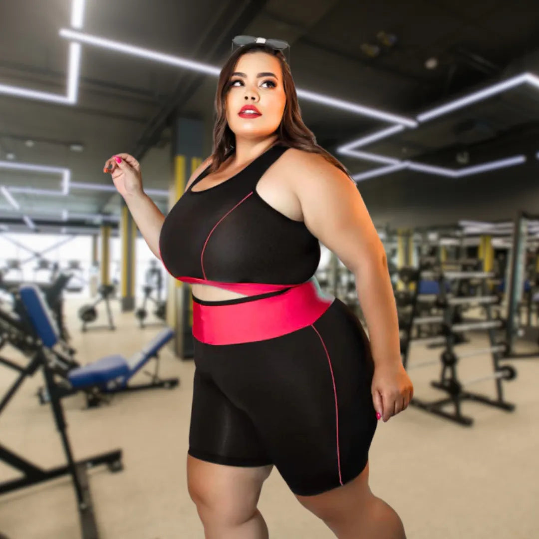 Conjunto Feminino Fitness Bermuda e Top Plus Size - Elite Fit Oficial